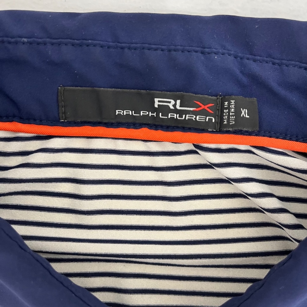RLX Ralph Lauren Men’s XL Polo Shirt Blue White Stripe Performance Golf‎ Tennis - Picture 4 of 9